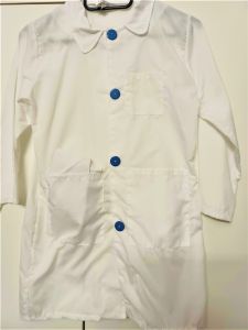 Kids Costumes to Hire - Doctor Lab Coat - blue buttons - CHILD
